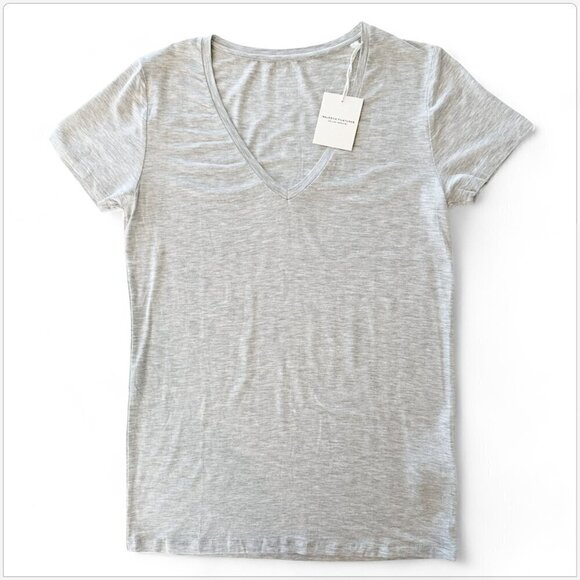 Majestic Filatures Heather Gray Viscose Elastane Deluxe Tee Shirt NWT NEW 3 M L - Picture 2 of 5